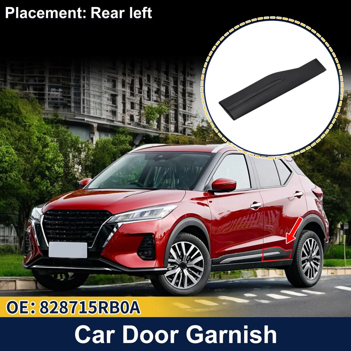 Lower Rear Left Door Trim for Nissan Kicks SR 1.6L (2018-2023)