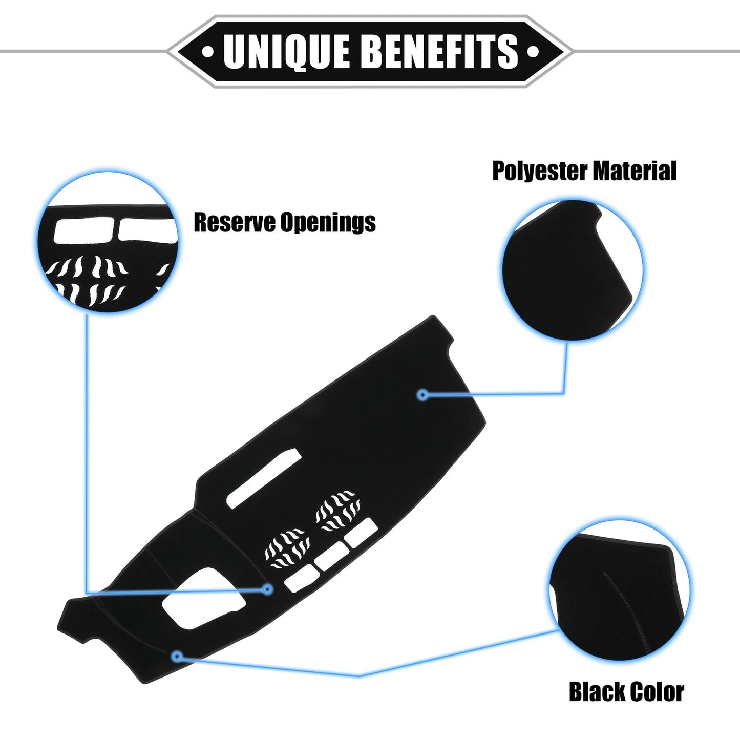 Dashboard Cover Mat Protector for Mazda CX-5 2016-2023 Black