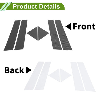 6pcs Door Pillar Window Trim for Chrysler 300C (2005-2010) CarbonFiber Black