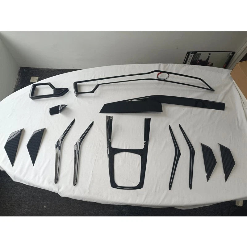 Dry Carbon Fiber Dashboard Shift Door Panel Cover Trim Kit for BMW X5 G05 2024