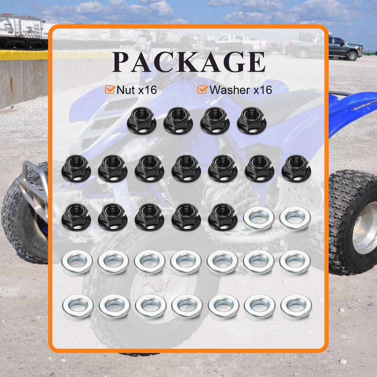 Wheel Lug Nut w/ Washer Kit for Yamaha Banshee Warrior 350 (1995–2006)