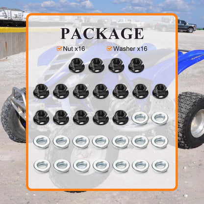 Wheel Lug Nut w/ Washer Kit for Yamaha Banshee Warrior 350 (1995–2006)
