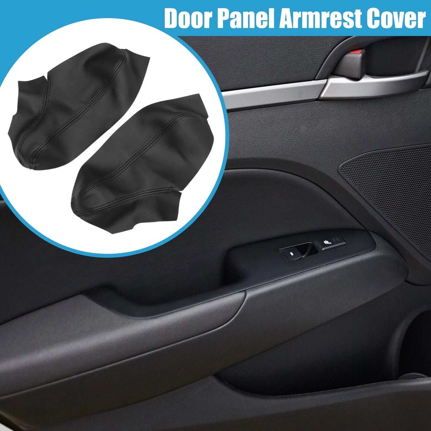 1x Front Door Panel Armrest Cover for Dodge Charger (2011 - 2019) Black