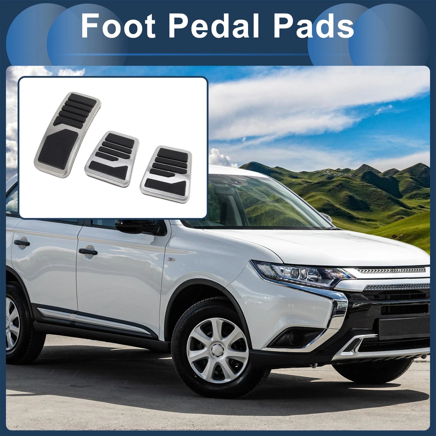 Manual Footrest Pedals Cover Set for Mitsubishi Outlander (2013-2020)
