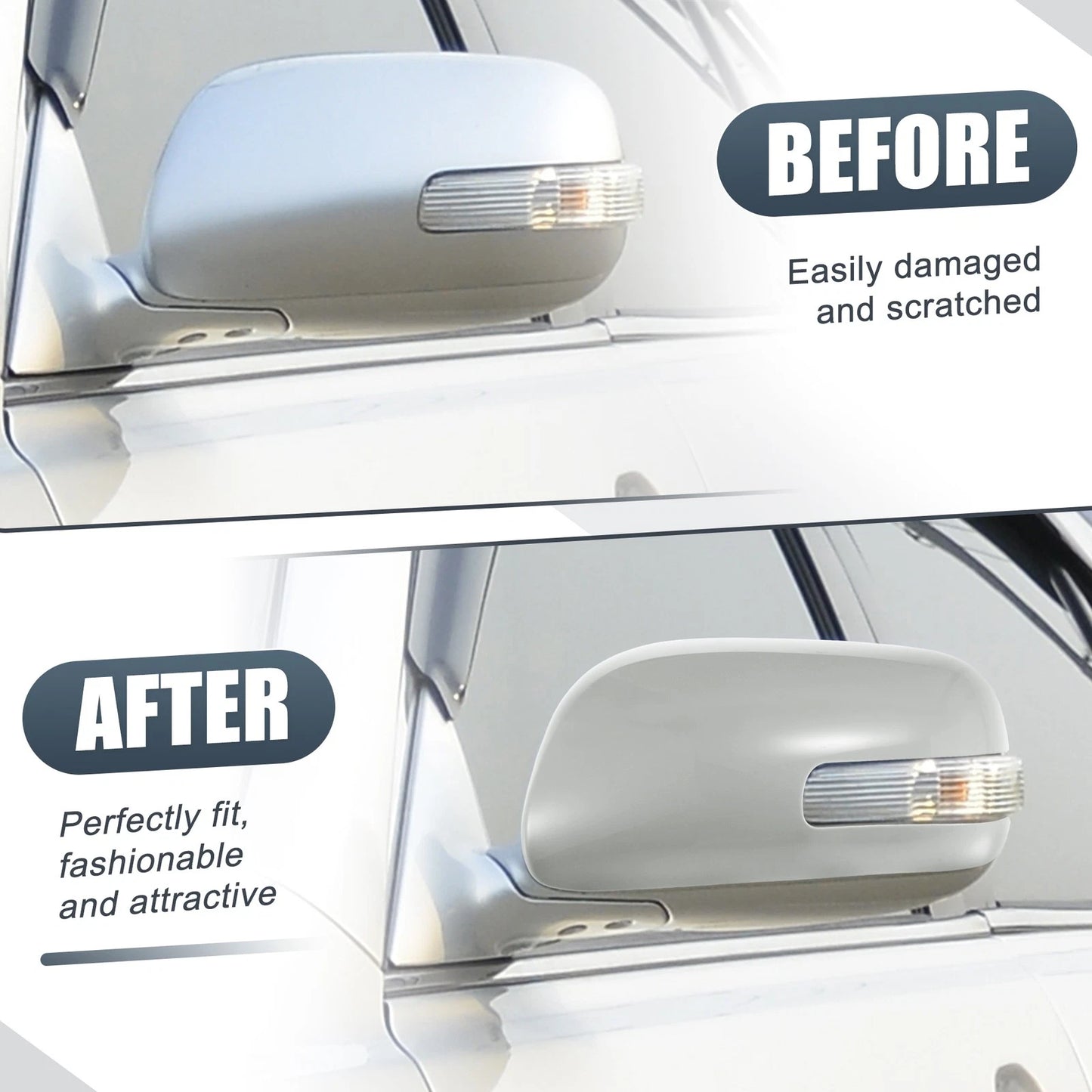 Left Side Car Mirror Cover Caps Gray for Toyota Camry (2006–2011)
