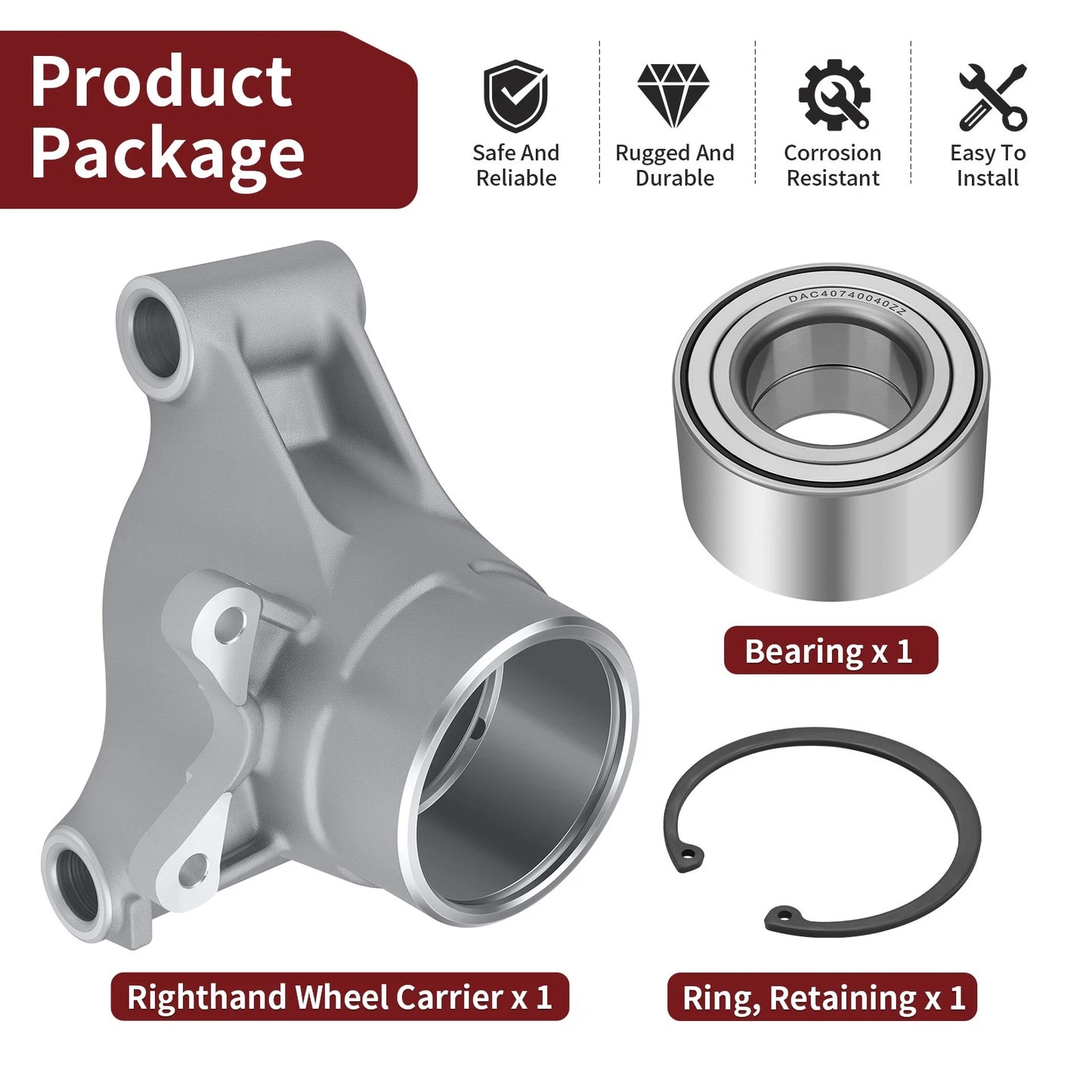 Right Rear Wheel Carrier W/ Bearing for Polaris Sportsman 500 (2008–2013)