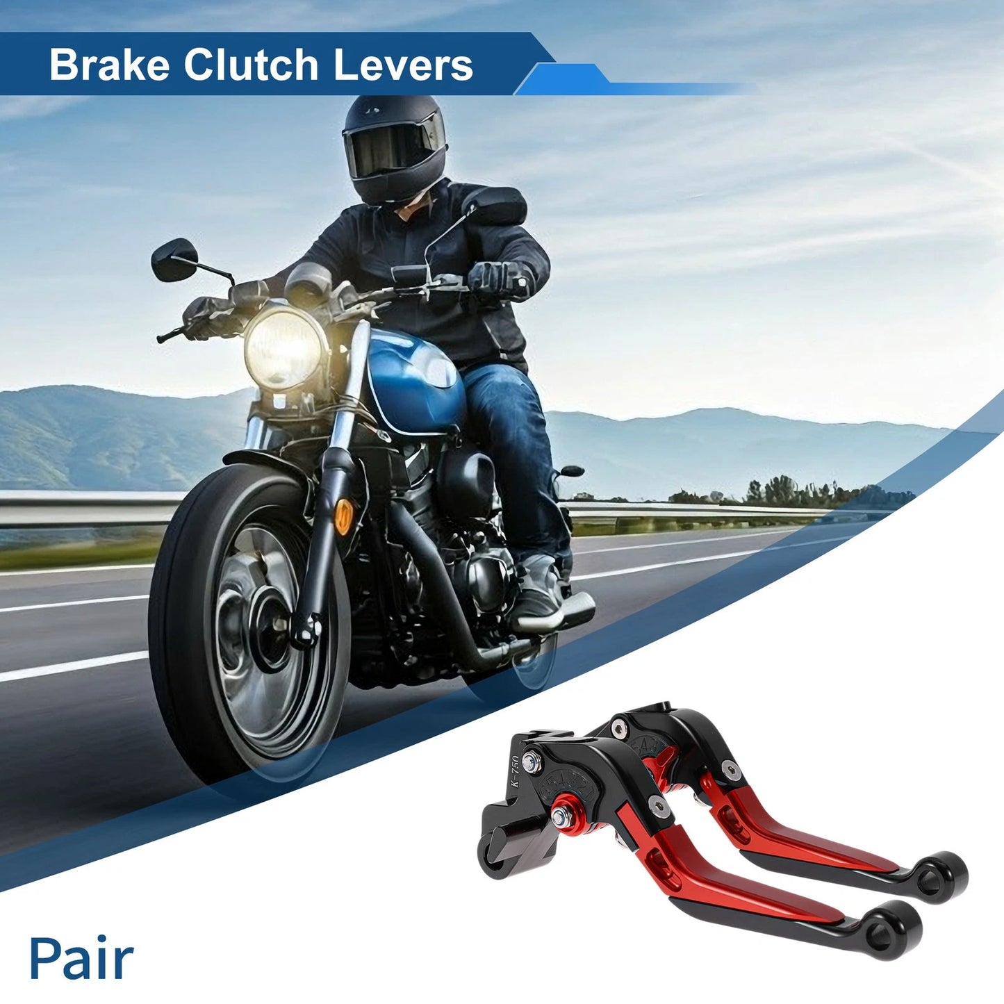 Brake Clutch Levers Black Red for Kawasaki NINJA650R (2009–2016)
