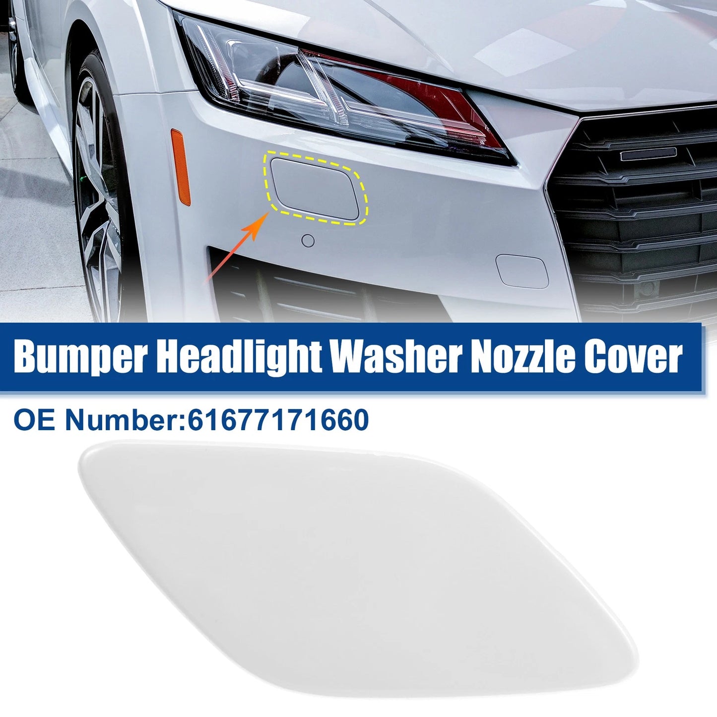 Front Bumper Headlight Washer Cover Cap for BMW 335i White