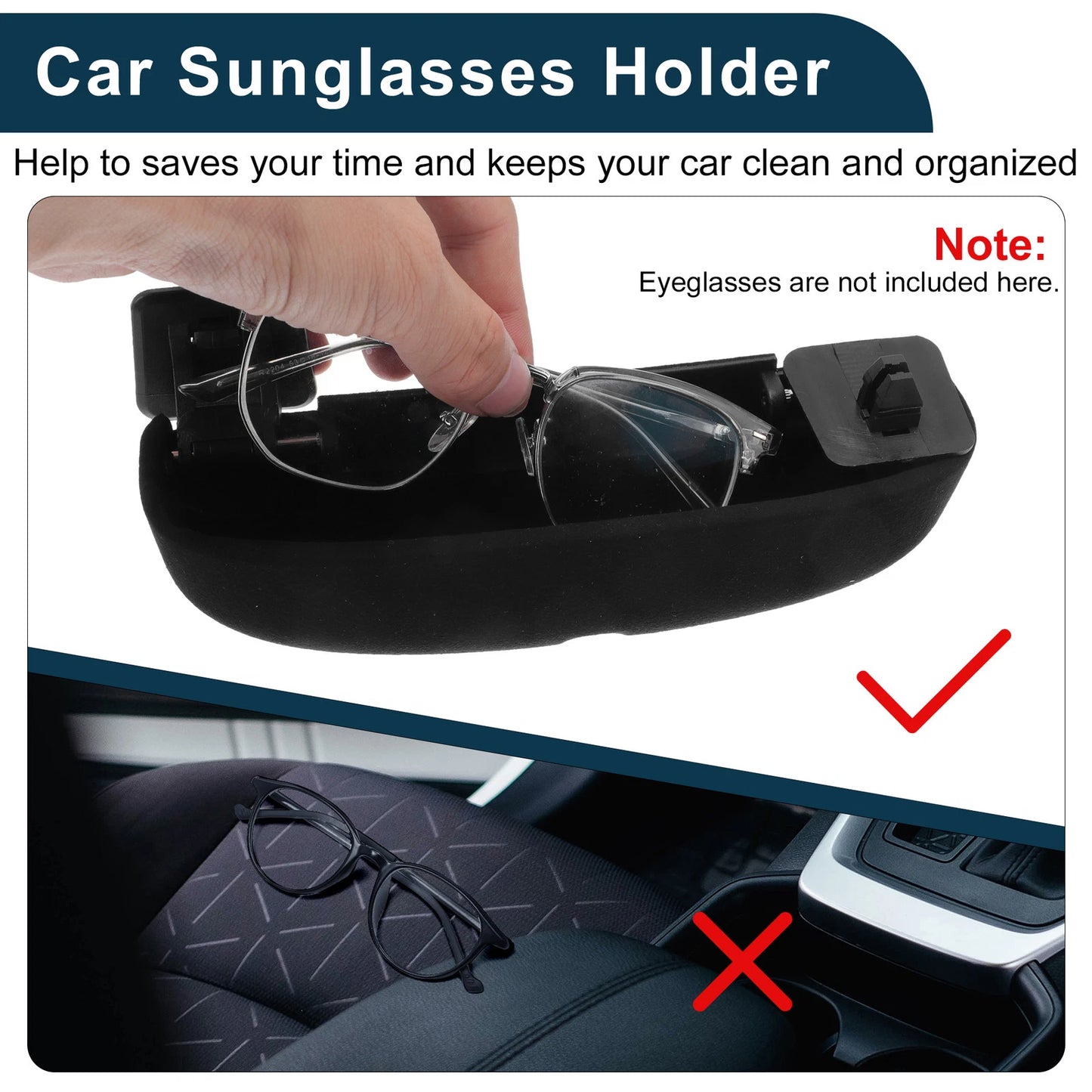 Sunglasses Case for Porsche Cayenne Eyeglasses Holder Storage Box Black