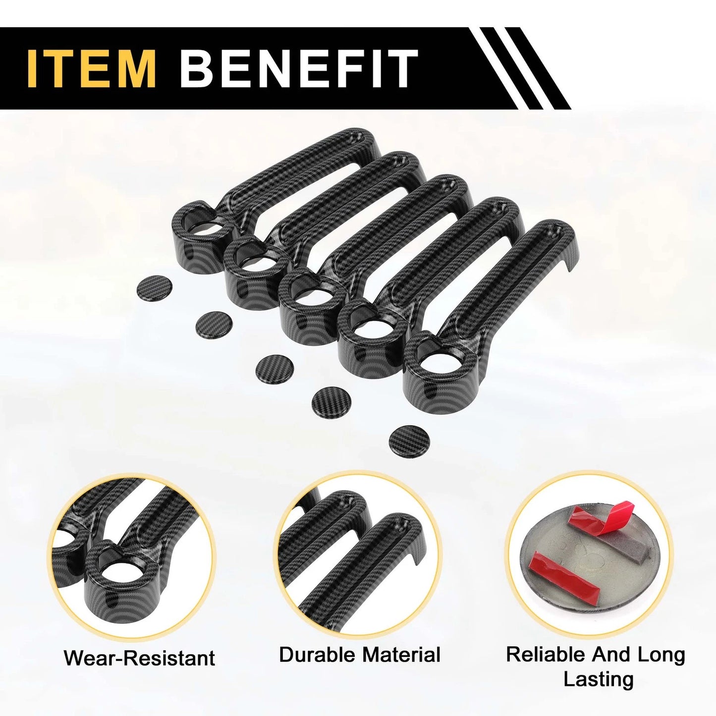 Exterior Door Handle Cover Set for Jeep Wrangler JK JKU (2007-2018)
