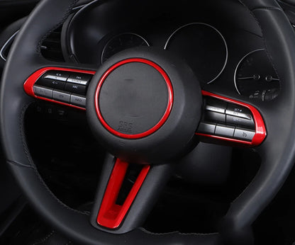 4 x ABS Red Steering Wheel Button Frame Cover Trim for Mazda CX-50 (2023–2025)