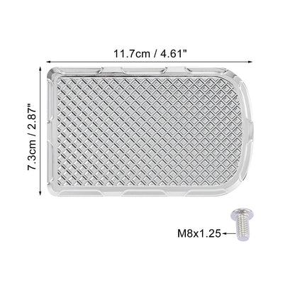 Rear Brake Pedal Step Plate Silver Tone for Harley