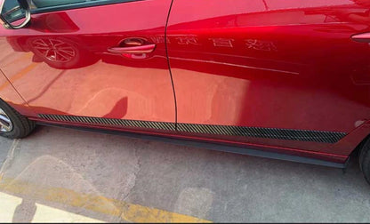Carbon Fiber Side Body Molding Strips Covers for Mazda 3 Sedan (2019-2023)