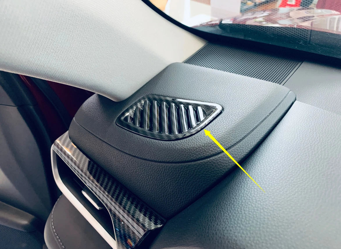 Carbon Fiber Dashboard Air Outlet Vent Cover Trim for Toyota Highlander (2020-2023)