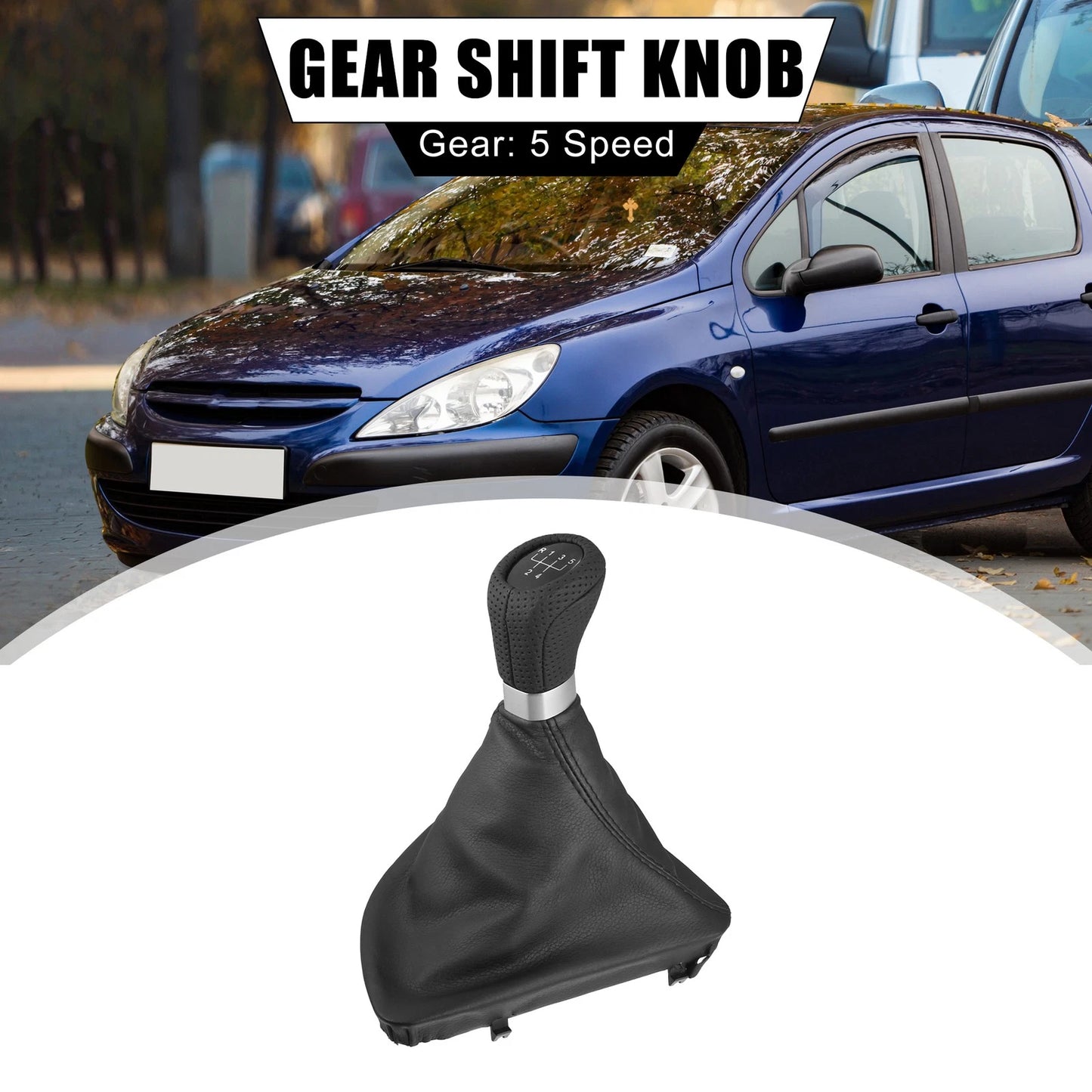 5 Speed Gear Shift Knob Head Black Silver Tone for BMW 1 Series (2004-2013)