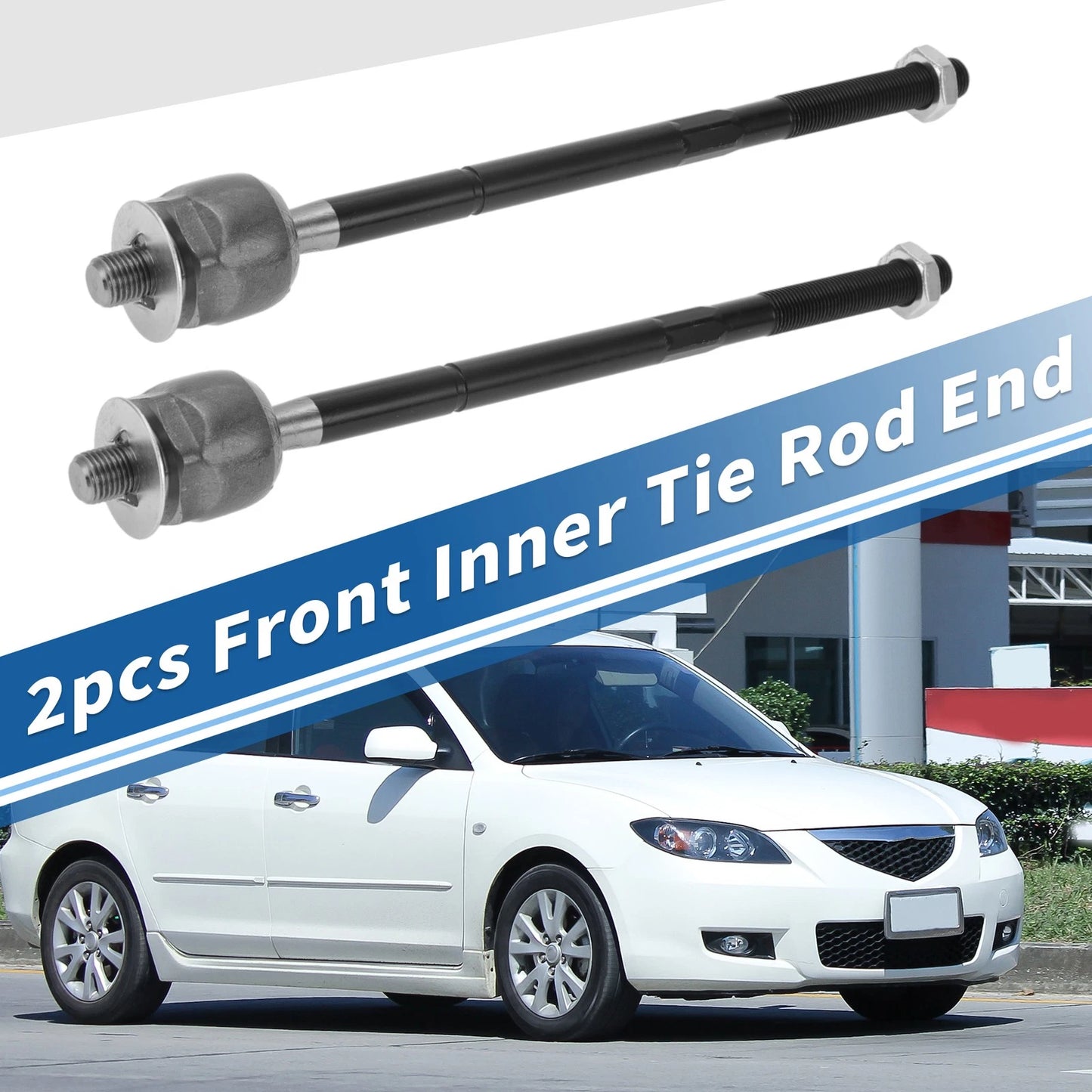 2 x Front Inner Tie Rod End Links for Mazda Tribute (2001–2006)