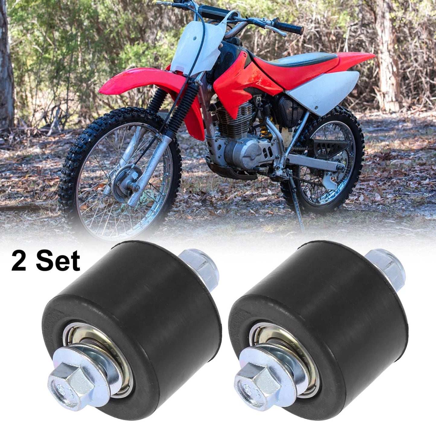 2 x 8mm Motorcycle Chain Pulley Roller Slider for Yamaha YFZ350