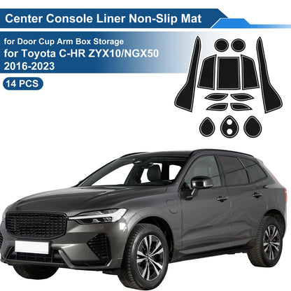 Non-Slip Mat for Toyota C-HR ZYX10/NGX50 PVC White 14 Pcs (2016–2023)