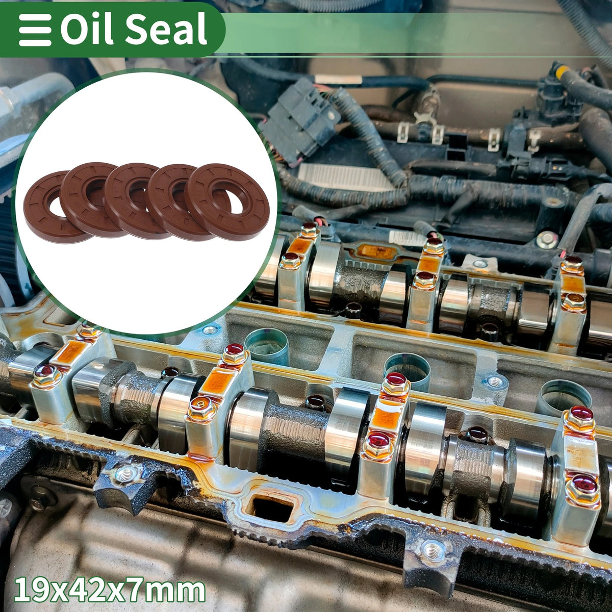 Oil Seal 19x42x7mm 5 Pcs Rotary Shaft Seal