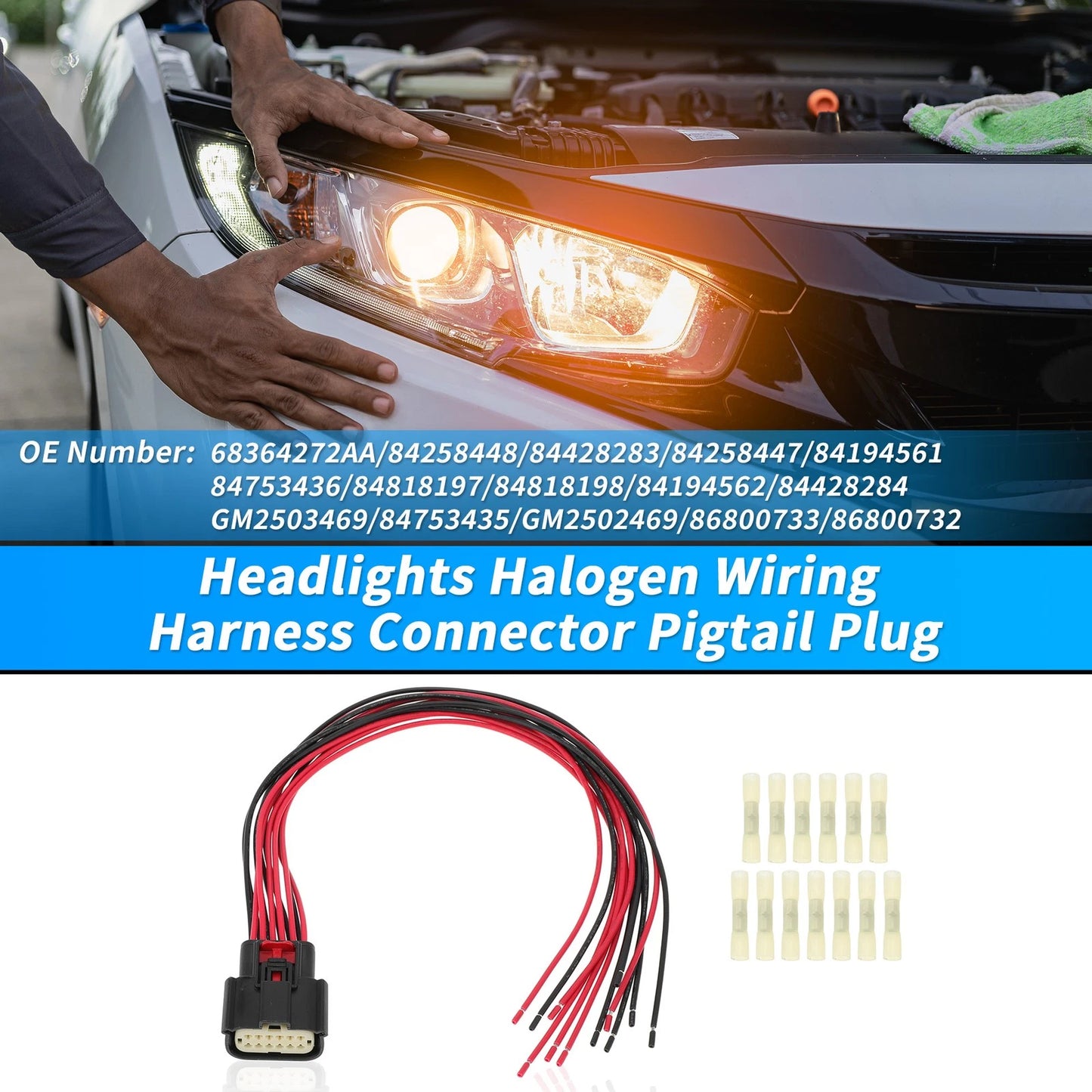 Headlights Halogen Wiring Harness Connector for Ram 1500 (19 - 21)
