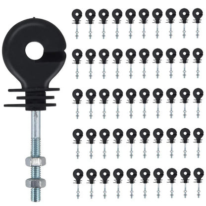 50 Pcs Insulated Electric Fence Insulation Screw M6 Ring Insulator