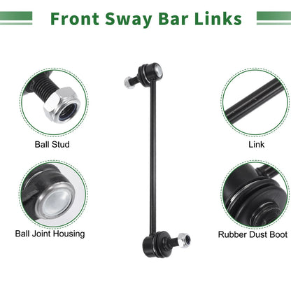 8pcs Front Suspension Kit Tie Rod Ends & Sway Bar Links for Toyota Corolla