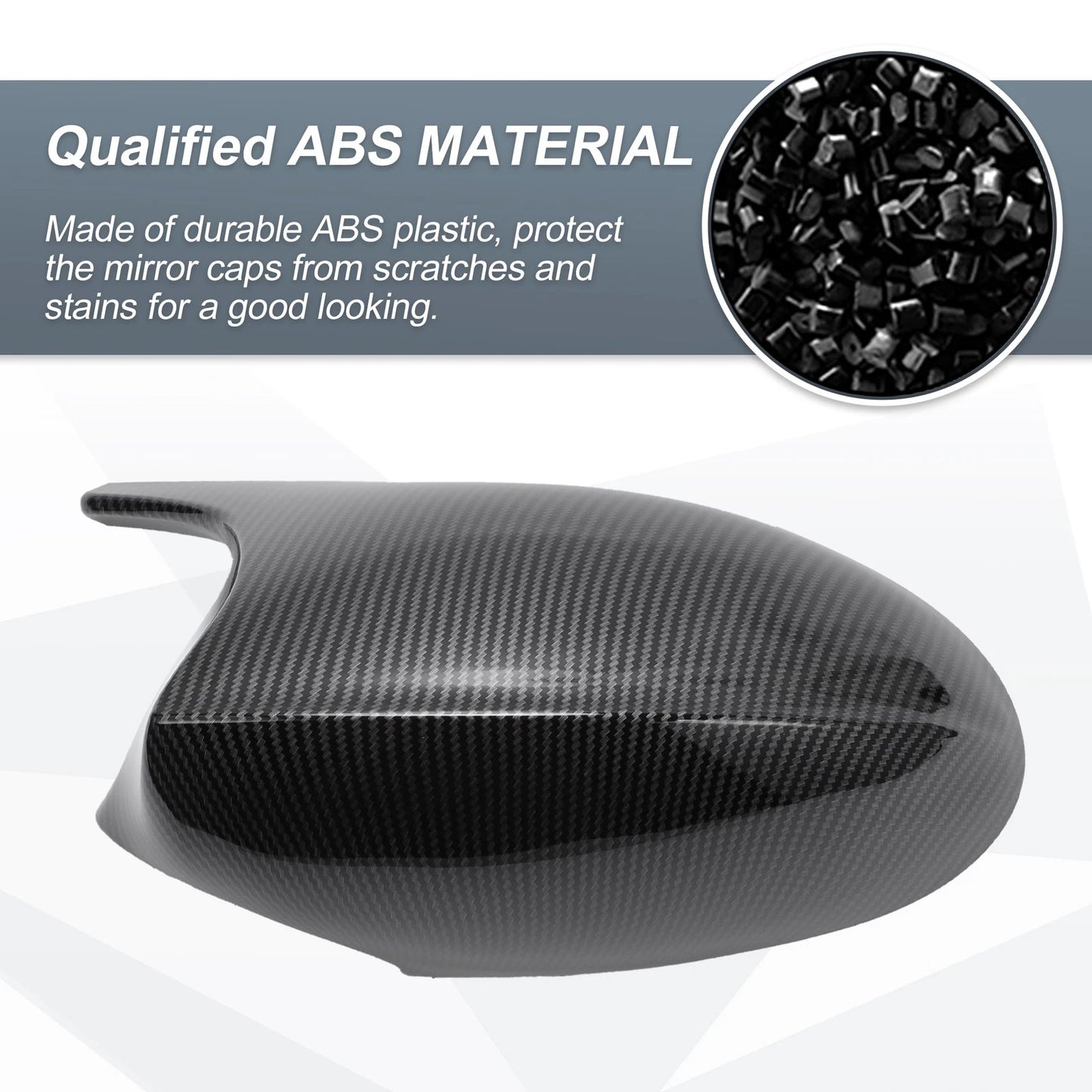 Rearview Mirror Cover Cap Set 2 x Black Carbon Fiber for BMW E87 E81 E82 E88 E92
