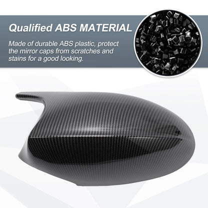 Rearview Mirror Cover Cap Set 2 x Black Carbon Fiber for BMW E87 E81 E82 E88 E92