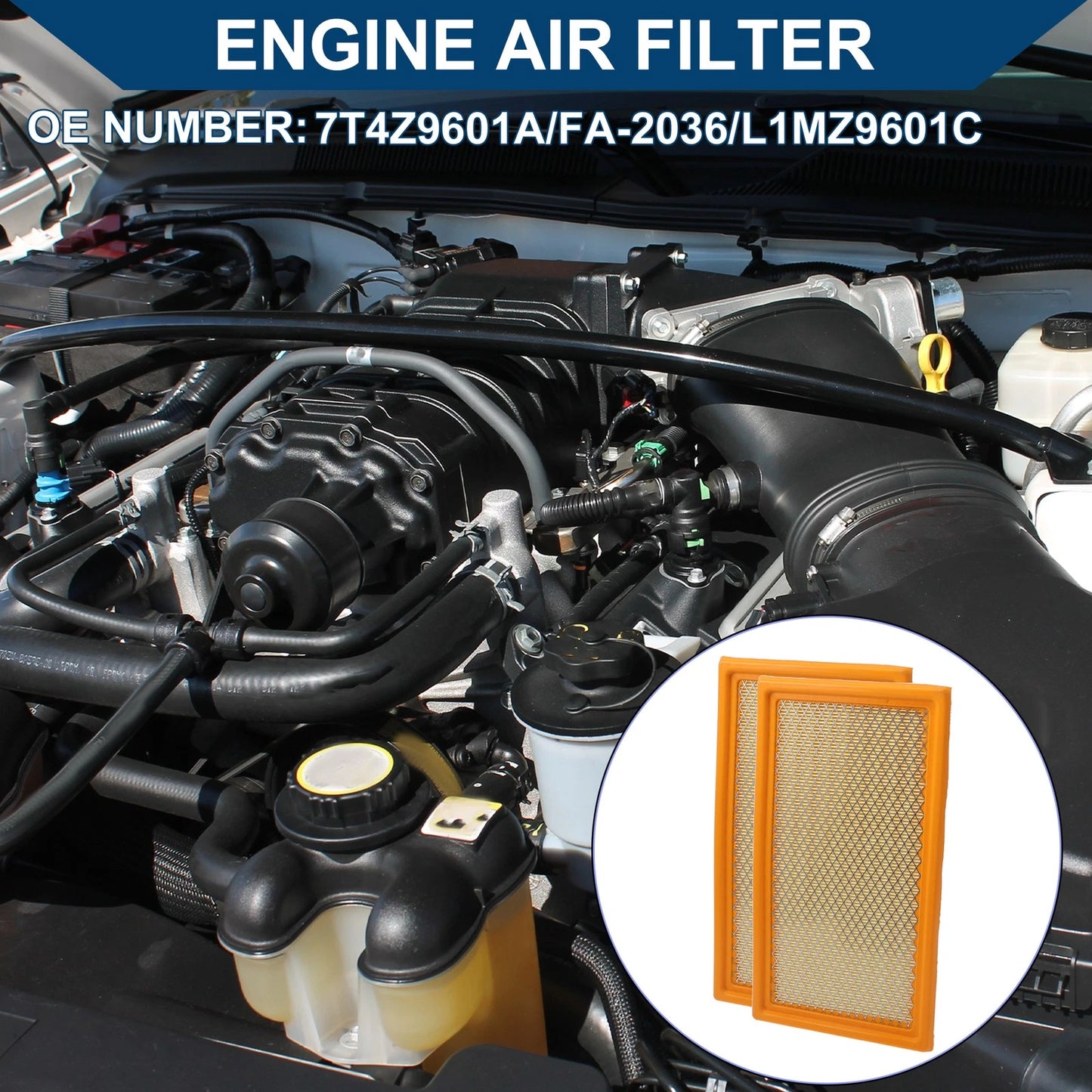 Engine Air Filter for Ford Edge 2.0L 3.5L 3.7L (2007-2014) - 2 Pcs