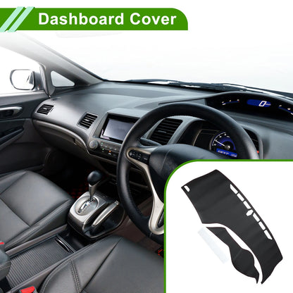 Dashboard Cover Mat for Honda Civic (2012-2015) Black Red