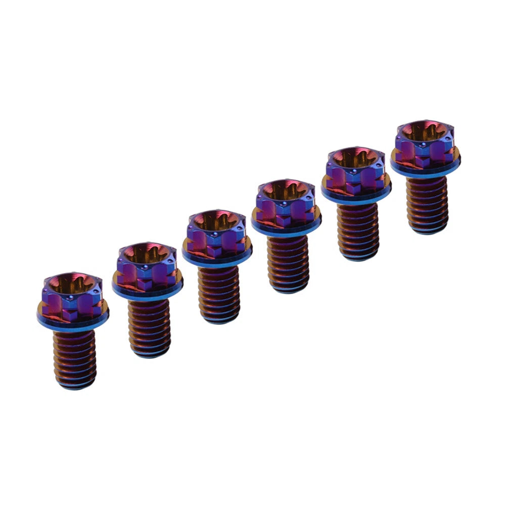 6 x Titanium Bolt Torx Head Flange Screw M10x30mm for Motorcycle Bike