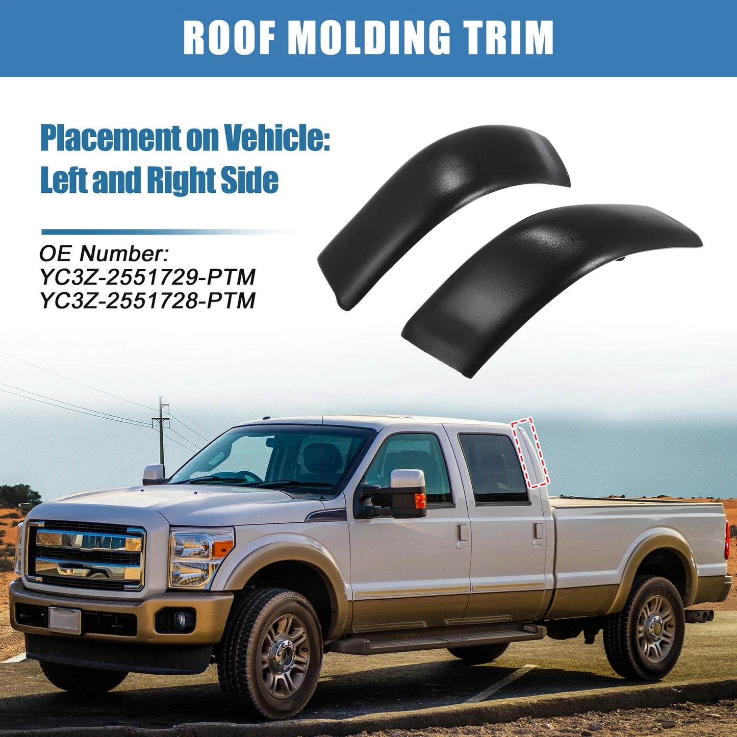 Roof Side Decorative Strips for Ford F-250 Super Duty (2017-2023)