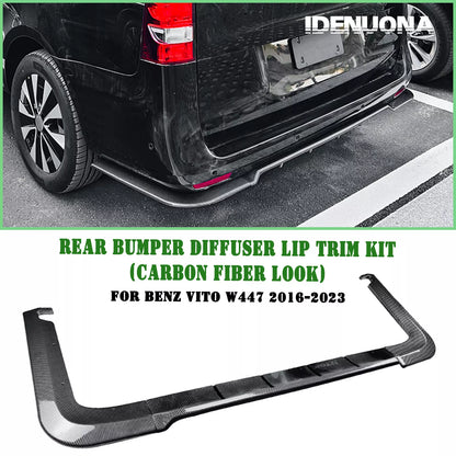 1x Carbon Look Rear Bumper Diffuser for Mercedes Benz W447 (2016-2023)