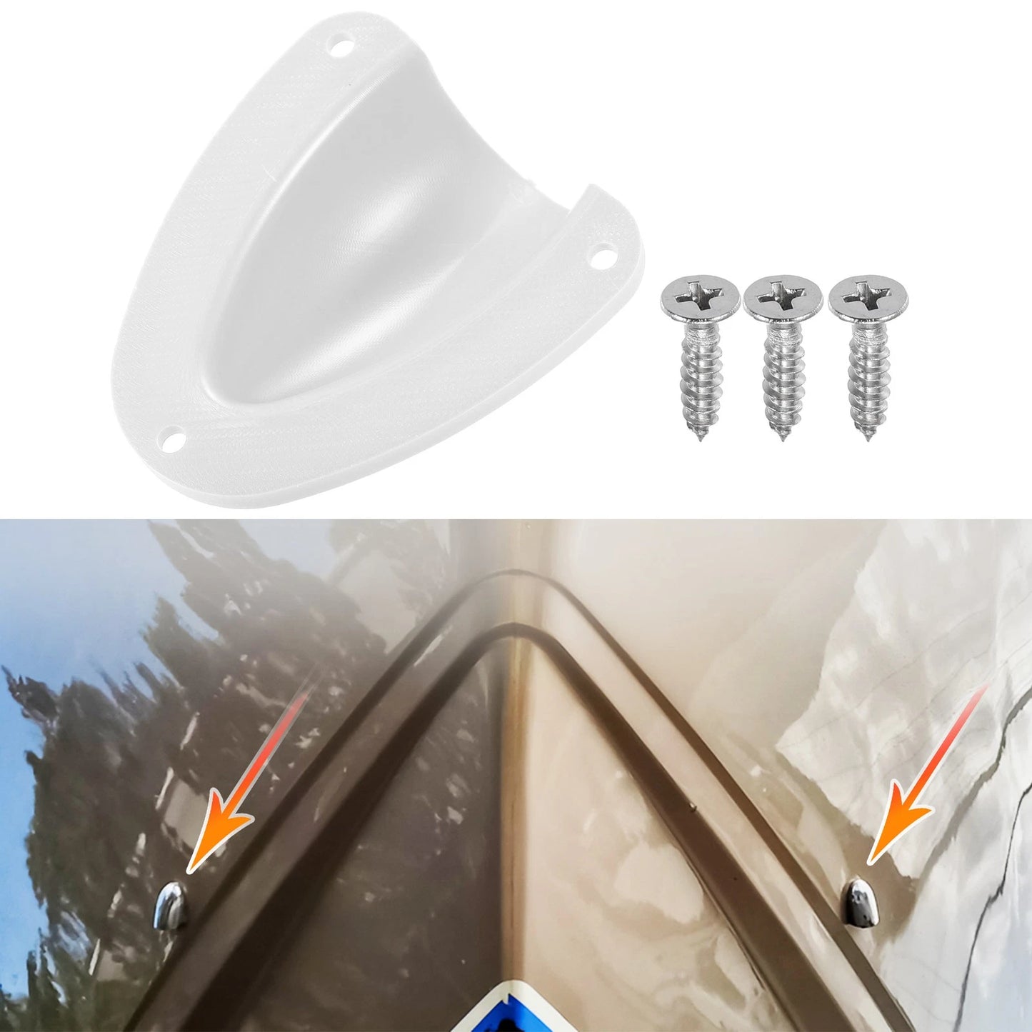 1 Pair Marine Boat Transducer Cap Clam Shell Vent Wire Cover White for Make Model