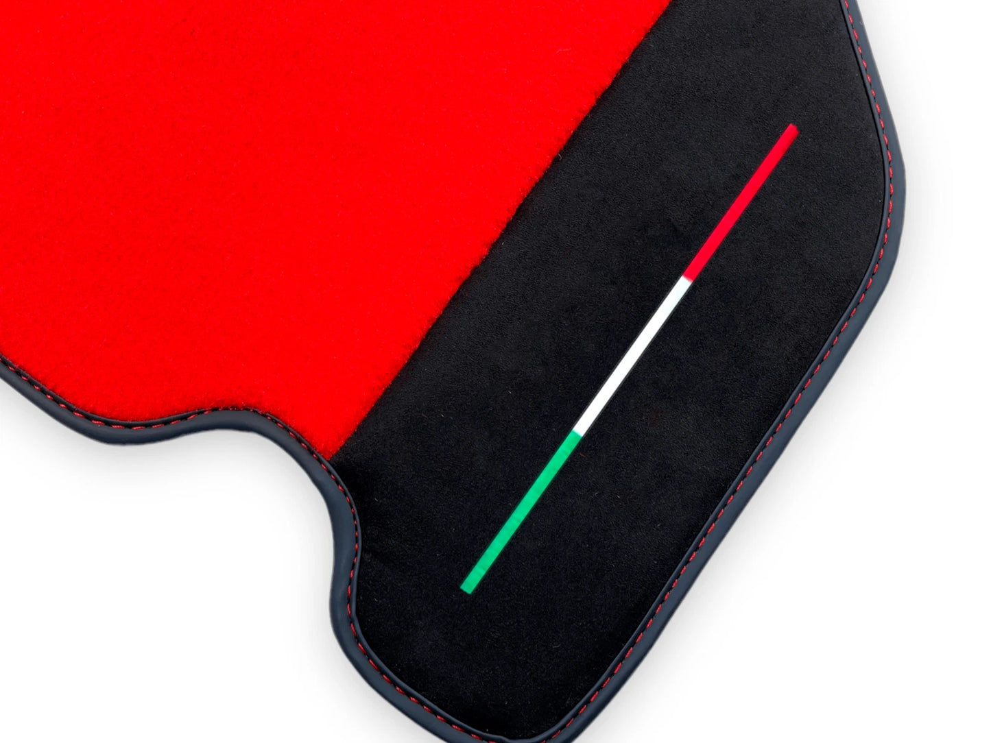 Red Floor Mats for Ferrari F430 Carpet with Alcantara Leather (2004-2009)