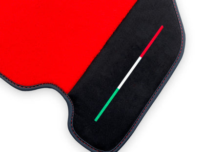 Red Floor Mats for Ferrari F430 Carpet with Alcantara Leather (2004-2009)