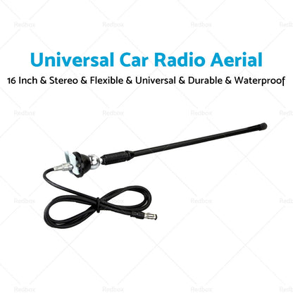 Universal Rubber Stereo Aerial for Car Radio - Flexible Roof Mounting