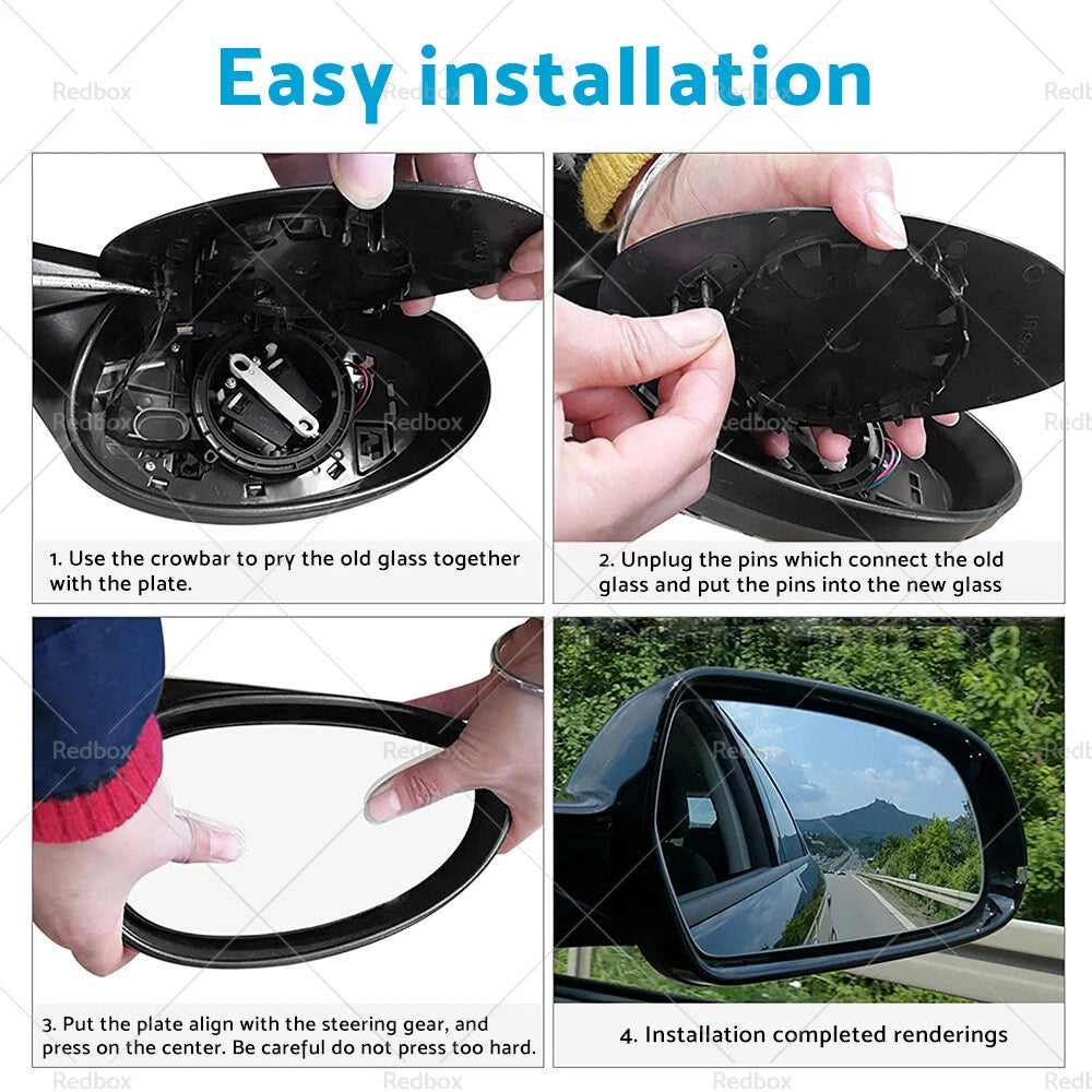 Right Side Mirror Glass with Back Plate for Toyota Yaris (2012-2019)