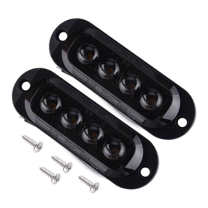 Smoked Black Lens Red LED Side Marker Lights for Car (12V-24V)