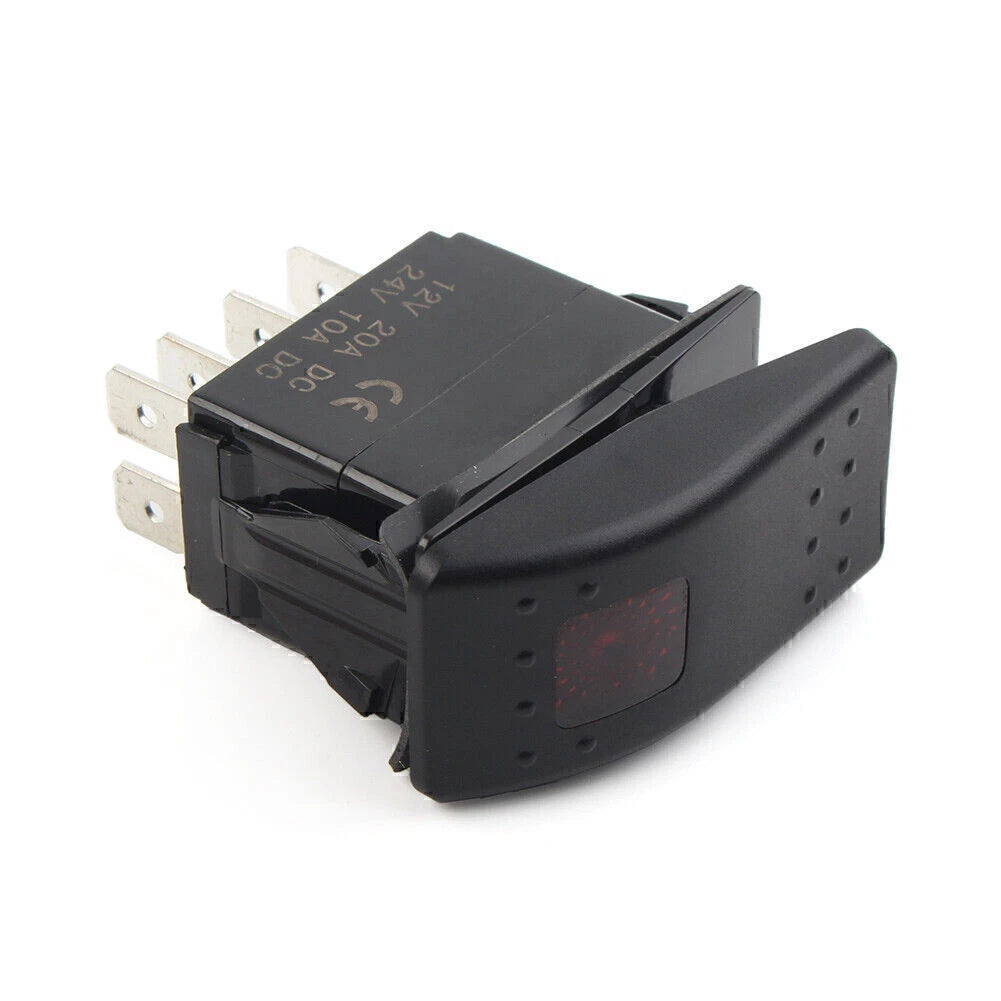 Rocker Start Stop Switch for Onan Cummins RV Generator with Red Lens (No Year)