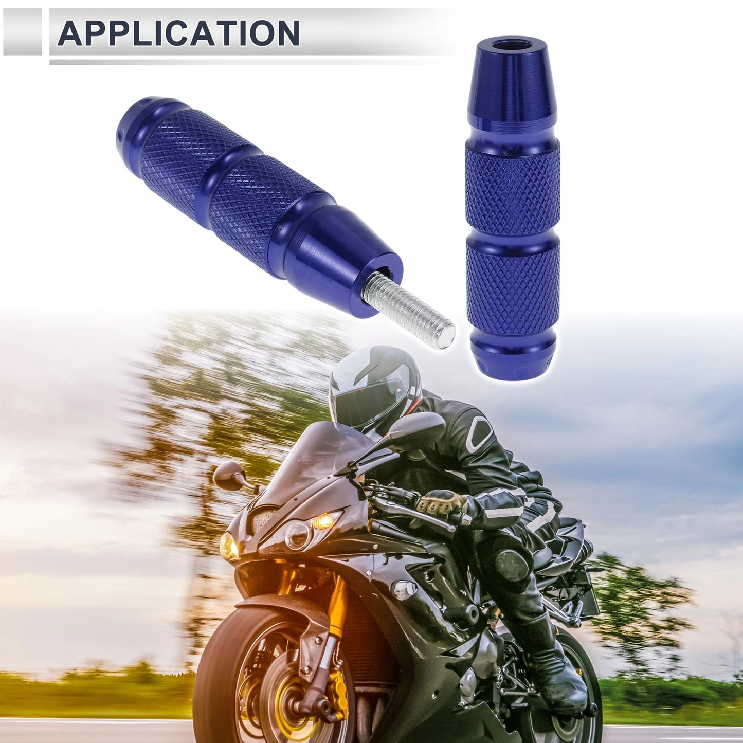2 x 0.71" Aluminum Alloy Plastic Motorcycle Slider Frame Blue for Make Model
