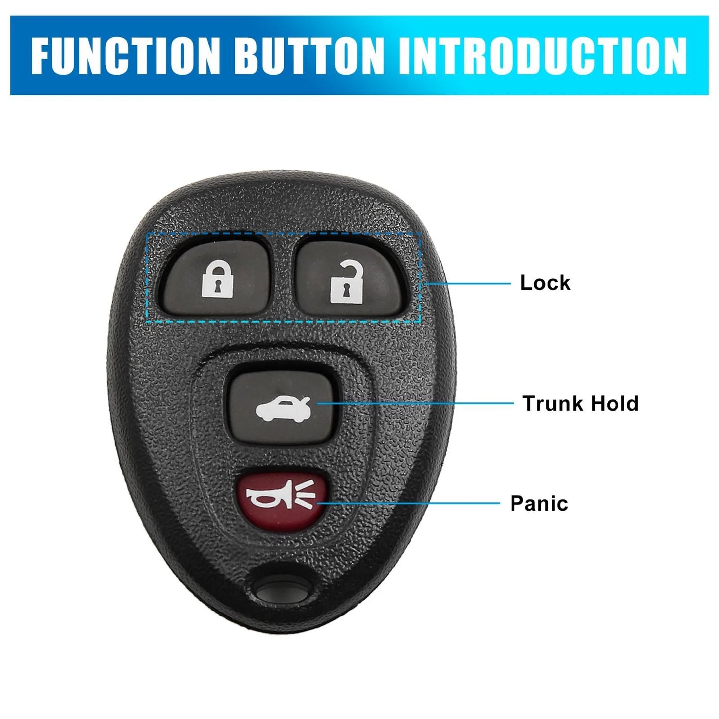 Key Fob Case Shell Replacement for Chevrolet Malibu (2004 - 2012)