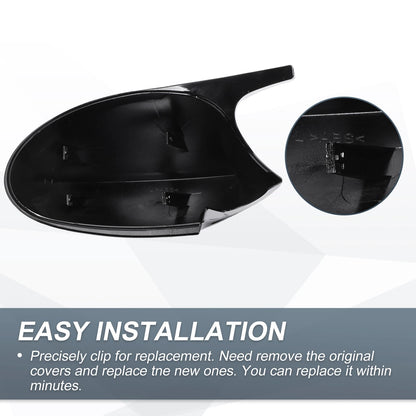 Rearview Mirror Cover Cap Gloss Black for BMW E87 E81 E82 E88 E90 E91 E92 (2006-2013)