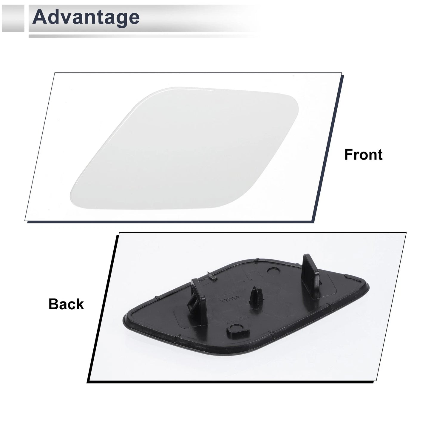 White Front Left Bumper Headlight Washer Nozzle Cover for Volvo XC60 (2010-2023)