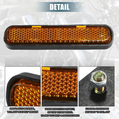 Universal Reflector / Orange / Spoke Reflective Safety with Screw for Motorcycle