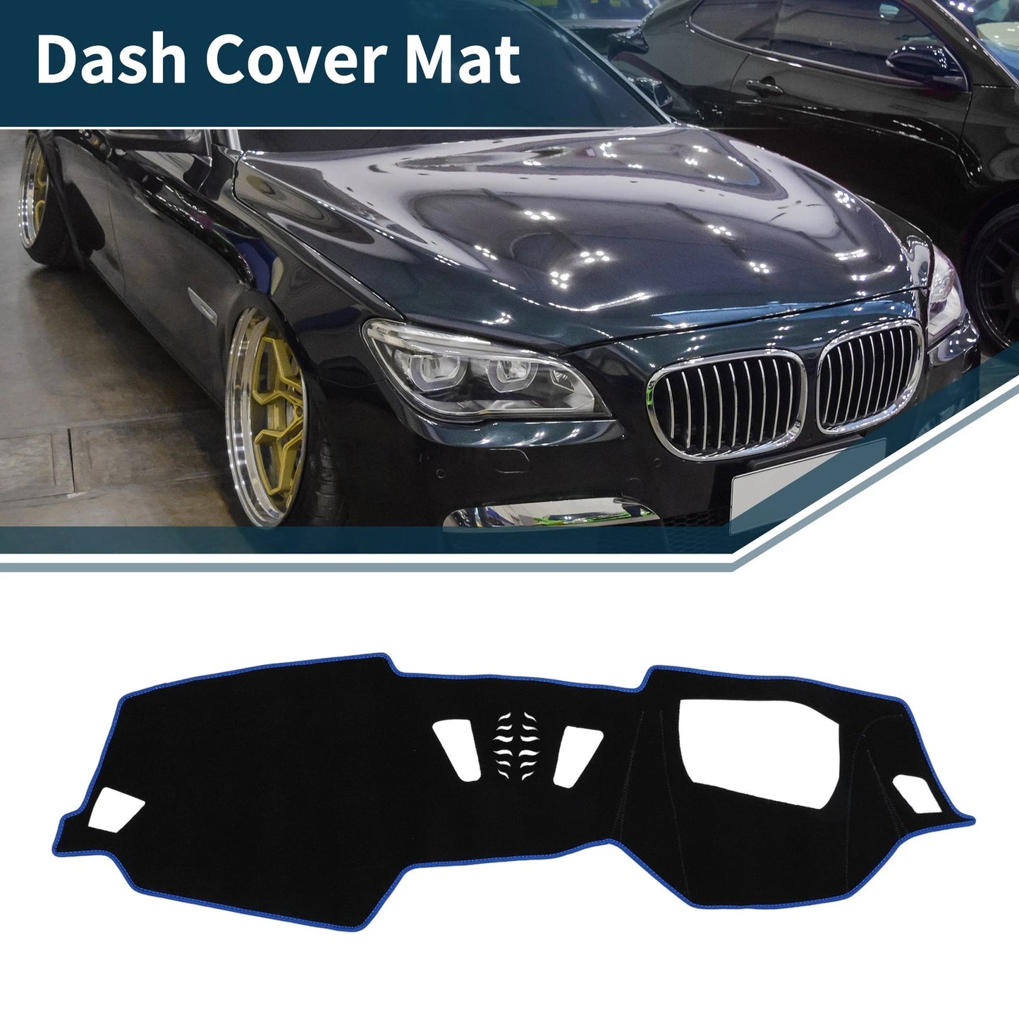 Dashboard Cover Mat for BMW 4 Series 2021 Sun Protector Black Blue