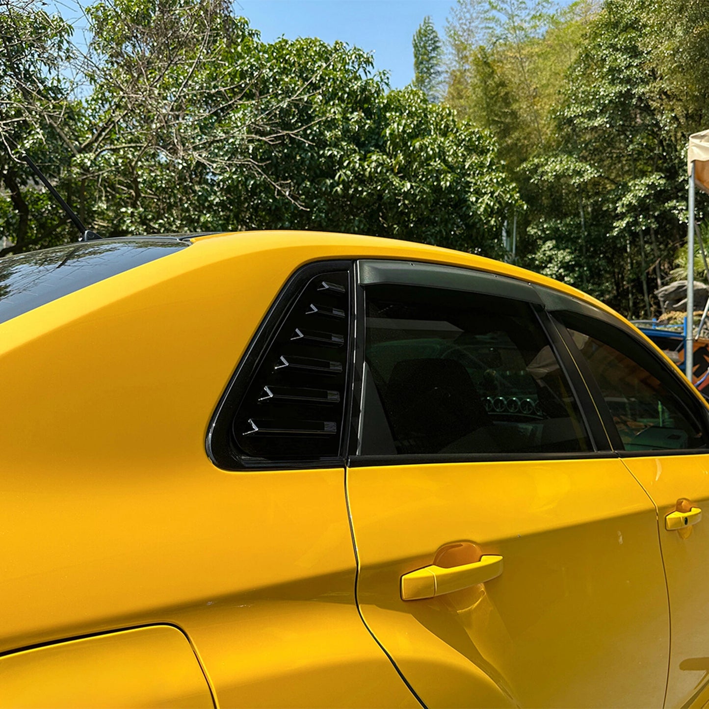 Gloss Black Rear Window Side Louvers for Subaru Impreza WRX STI (2011-2014)