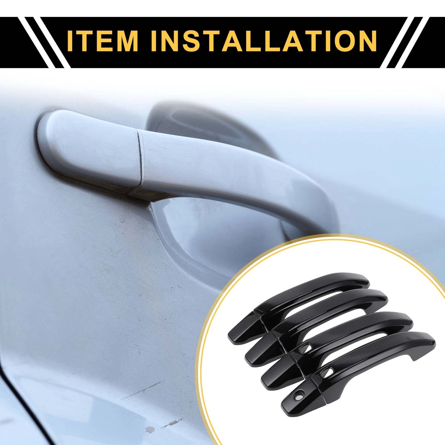 4pcs Exterior Door Handle Cover for GMC Yukon (2015 - 2023) Black