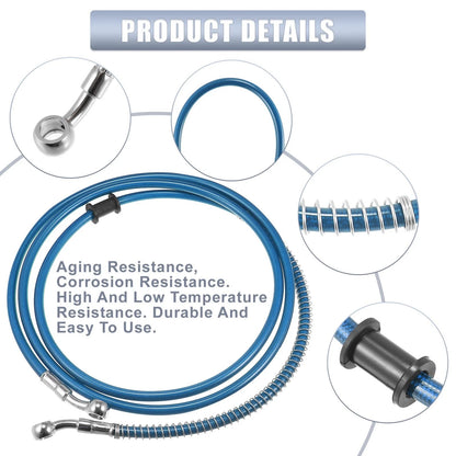Hydraulic Brake Line / 74.8" 10mm for Motorcycle Stainless Steel Blue