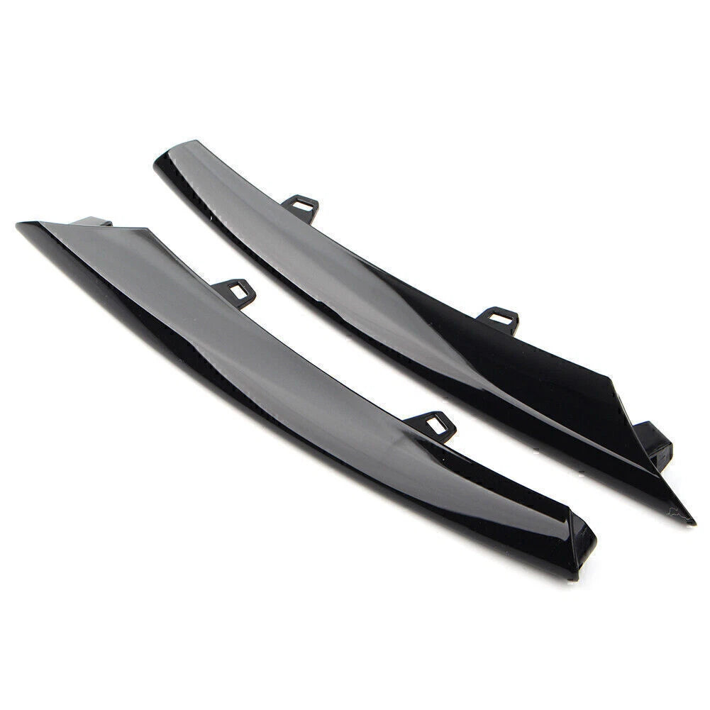 Gloss Black Front Side Grille Bumper Molding Trim for Jaguar XJ (2010-2015)